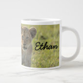 Lion Cub Personalize Name Serious Jumbo-Tasse (Rechts)