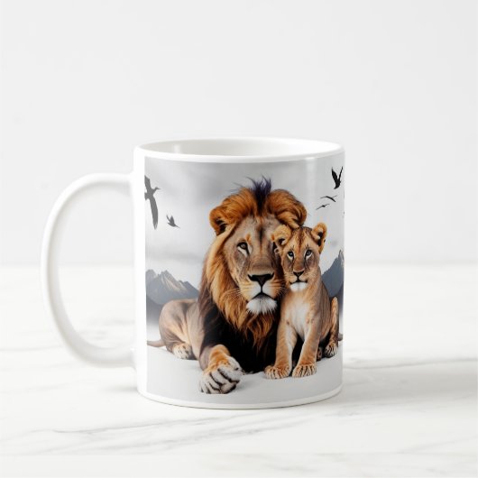 Lion Cub Photorealistic Classic Mug - Daddy  Kaffeetasse (Links)