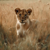Lion Cub pinkelt durch das Grass Jigsaw Puzzle