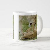 Lion Cub Playing Jumbo-Tasse (Vorderseite Rechts)