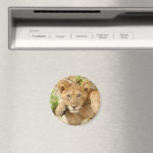 Lion Cub ROUND Magnet (In Situ (Geschirrspüler))