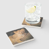 Lion Cub Steinuntersetzer (Seitenansicht)