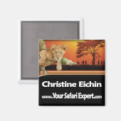 Lion Cub & Tribe Square Magnet / Name Tag (Vorderseite/Rückseite)