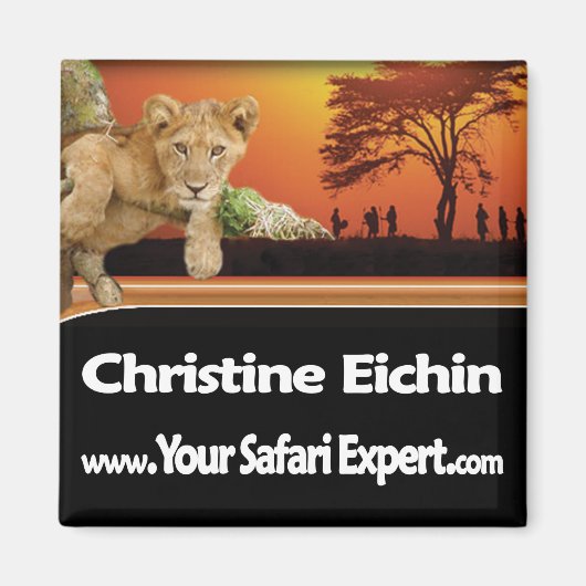 Lion Cub & Tribe Square Magnet / Name Tag (Vorne)