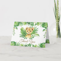 Lion Cub Tropical Greenery Jungle Baby Dusche 