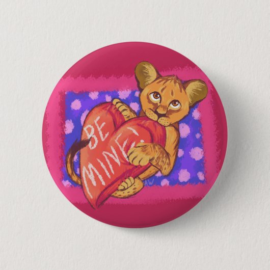 Lion Cub Valentine Button (Vorderseite)