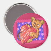 Lion Cub Valentine Magnet (Vorderseite/Rückseite)