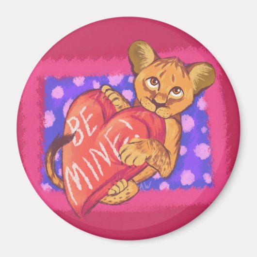 Lion Cub Valentine Magnet (Vorne)
