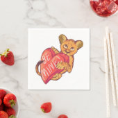 Lion Cub Valentine Serviette (Beispiel)