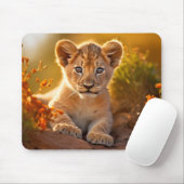 Lion Cub Wild Animal Tranquil Friedlich Mousepad (Mit Mouse)