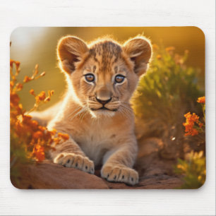 Lion Cub Wild Animal Tranquil Friedlich Mousepad