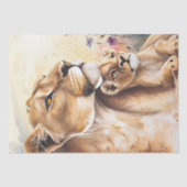 Lion Cub Wildblume Aquarellfarben Seidenpapier (Vorderseite)