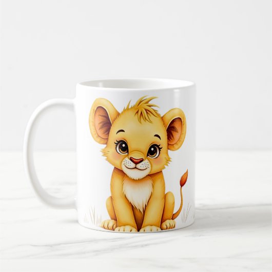 Lion Cub - Wildlife Fantasy Art Kaffeetasse (Links)