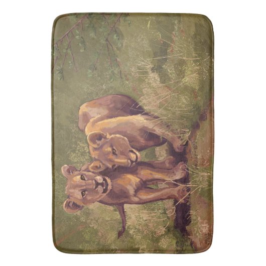 Lion Cubs Art Badematte (Vorderseite Vertikal)