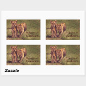 Lion Cubs Art Buchzeichen Stickers (Blatt)