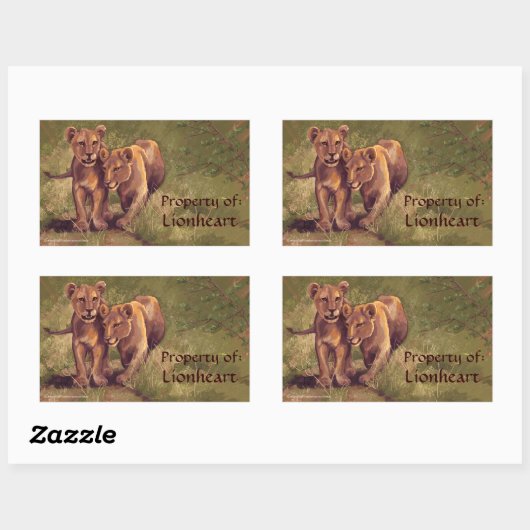 Lion Cubs Art Buchzeichen Stickers (Blatt)