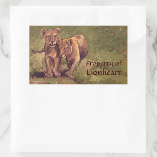Lion Cubs Art Buchzeichen Stickers (Tasche)