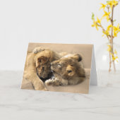 Lion Cubs beste Freunde Karte (Gelbe Blume)
