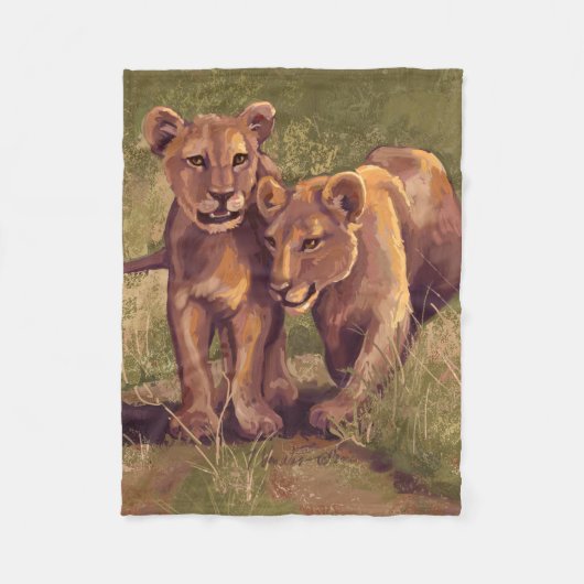 Lion Cubs Fleecedecke (Vorderseite)