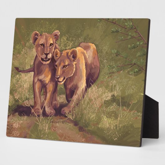 Lion Cubs Fotoplatte (Seite)