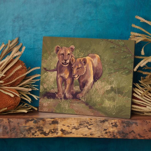 Lion Cubs Fotoplatte (Seite)