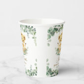 Lion Cubs Greenery Twin Boys Baby Shower  Pappbecher (Links)