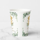 Lion Cubs Greenery Twin Boys Baby Shower  Pappbecher (Rechts)