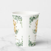 Lion Cubs Greenery Twin Girls Baby Shower  Pappbecher (Rechts)