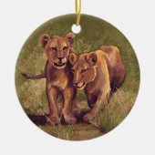 Lion Cubs Keramik Ornament (Vorne)