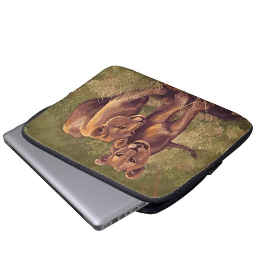 Lion Cubs Laptopschutzhülle (Vorne Knopf)