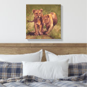 Lion Cubs Leinwanddruck (Insitu (Schlafzimmer))