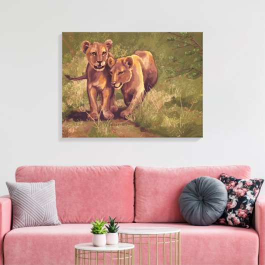 Lion Cubs Leinwanddruck (Insitu (Wohnzimmer))