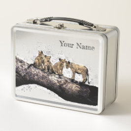 Lion Cubs Lunch Box - Custom Safari Geschenk