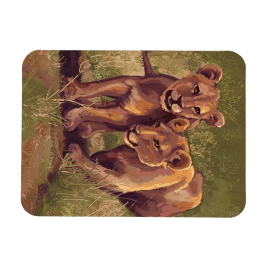 Lion Cubs Magnet (Horizontal)