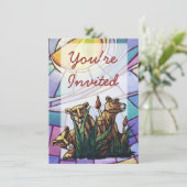 Lion Cubs Party Einladung (Stehend Vorderseite)