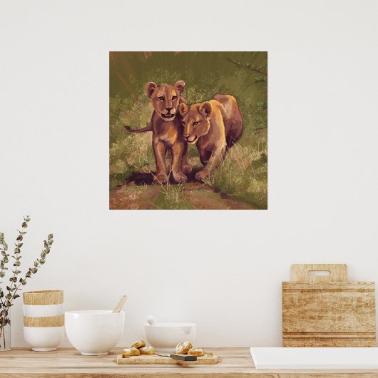 Lion Cubs Poster (Küche)