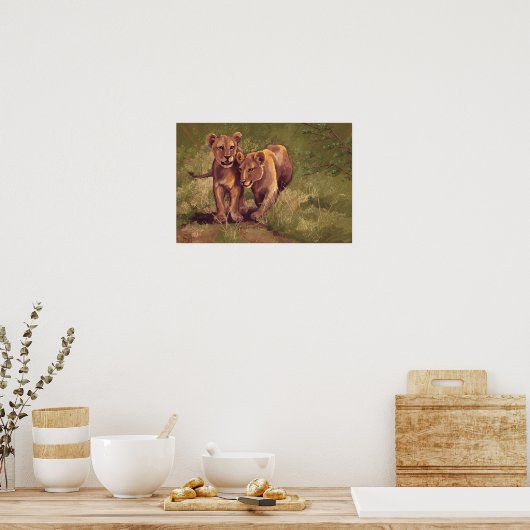 Lion Cubs Poster (Küche)