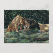 Lion Cuddle Postcard Postkarte (Vorderseite)