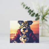 Lion Cute Postkarte (Stehend Vorderseite)