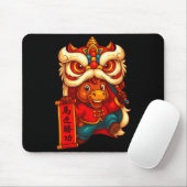Lion Dance Year Of The Horse Chinese New Year 2026 Mousepad (Mit Mouse)