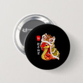 Lion Dance Year Of The Snake Chinese New Year Zodi Button (Vorne & Hinten)