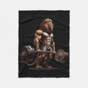 Lion Deadlift GYM Spaß Weightlift Fitness Fleecedecke