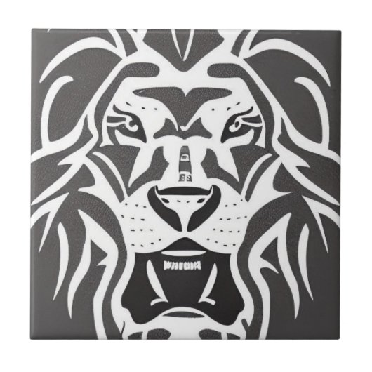 Lion decal white on grau fliese (Vorderseite)