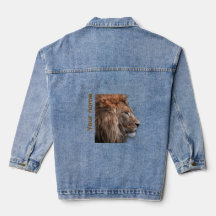 Lion Denim Jacket - Custom Women's Animal Design