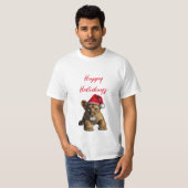 Lion, der einen Santa Claus-Hut-T - Shirt trägt (Vorne ganz)