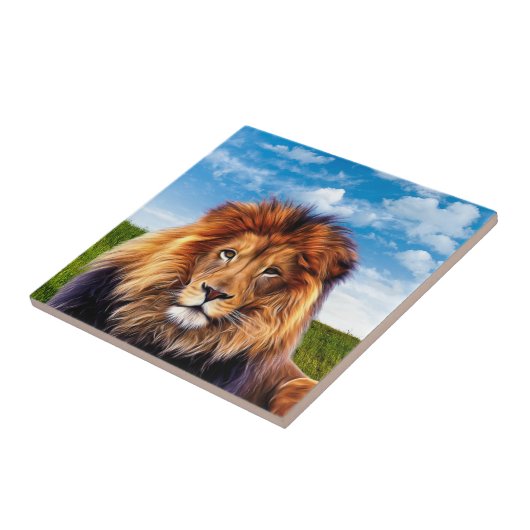 Lion der König des Waldes Fliese (Seite)