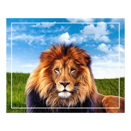Lion der König des Waldes Fotodruck (Vorne)