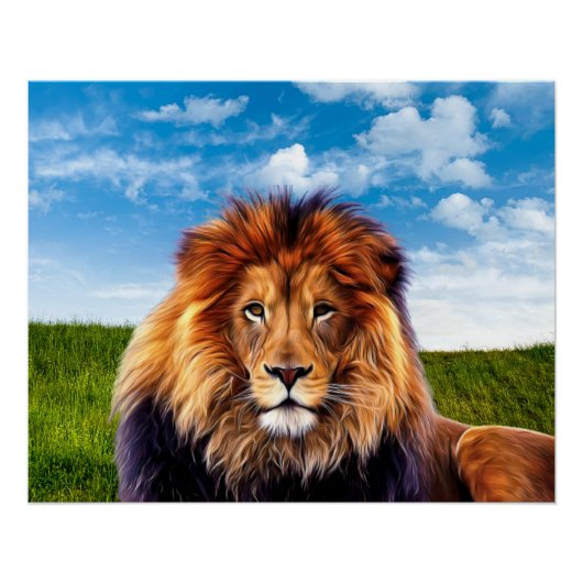 Lion der König des Waldes Poster (Vorderseite)