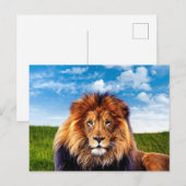 Lion der König des Waldes Postkarte (Vorne/Hinten)