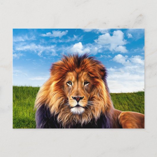 Lion der König des Waldes Postkarte (Vorderseite)
